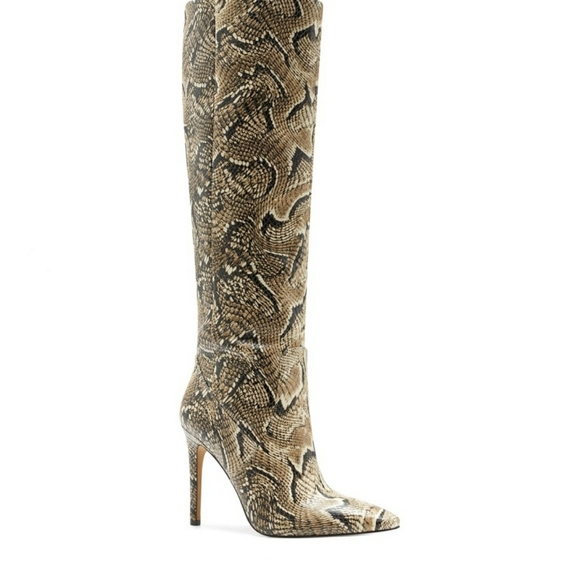 Fierce Vince Camuto Croc Embossed Leather Boots - Picture 2 of 12
